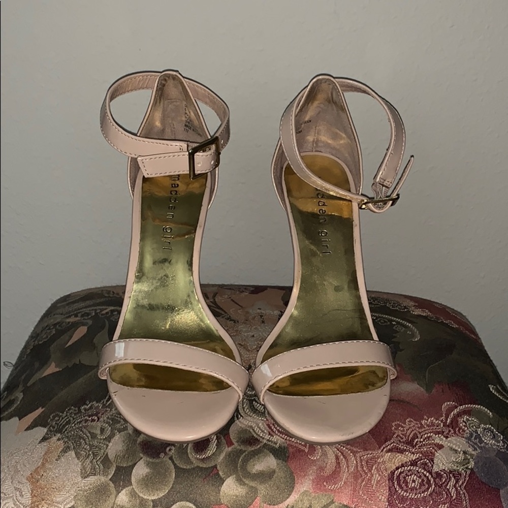 Madden Girl Nude Ankle-Strap Heels